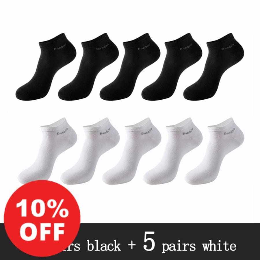 10 Pairs / Pack Men's High Quality Breathable Anti-Bacterial Ankle Socks Bennys Beauty World