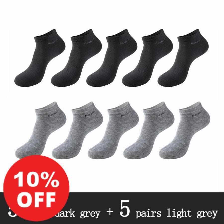 10 Pairs / Pack Men's High Quality Breathable Anti-Bacterial Ankle Socks Bennys Beauty World