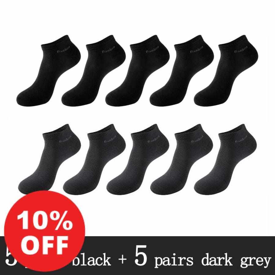10 Pairs / Pack Men's High Quality Breathable Anti-Bacterial Ankle Socks Bennys Beauty World
