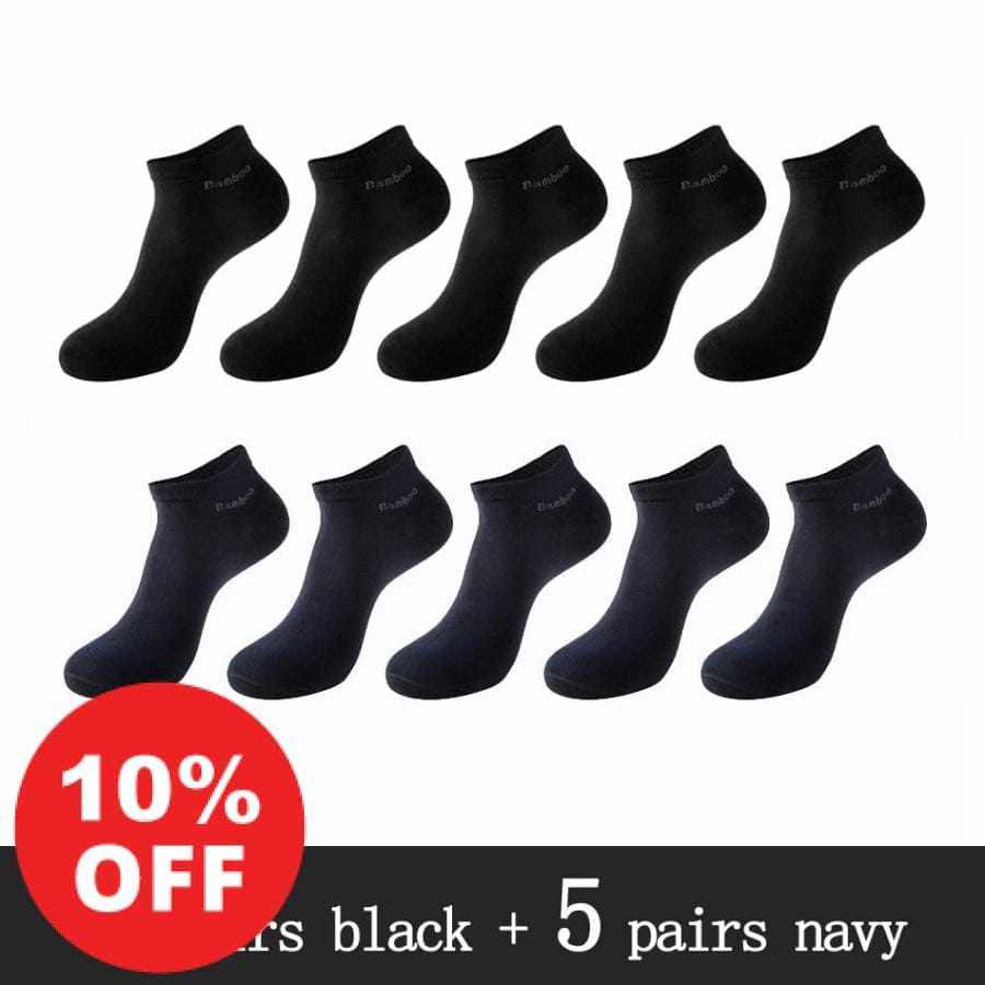 10 Pairs / Pack Men's High Quality Breathable Anti-Bacterial Ankle Socks Bennys Beauty World