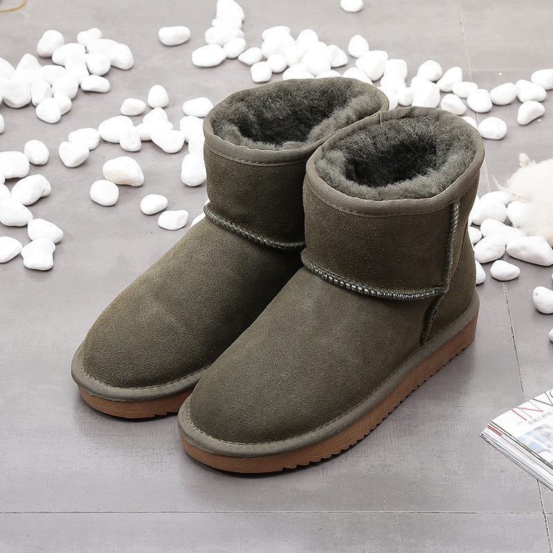 Snow Boots Women's Short Boots Flat Soled Plush Cotton Boots