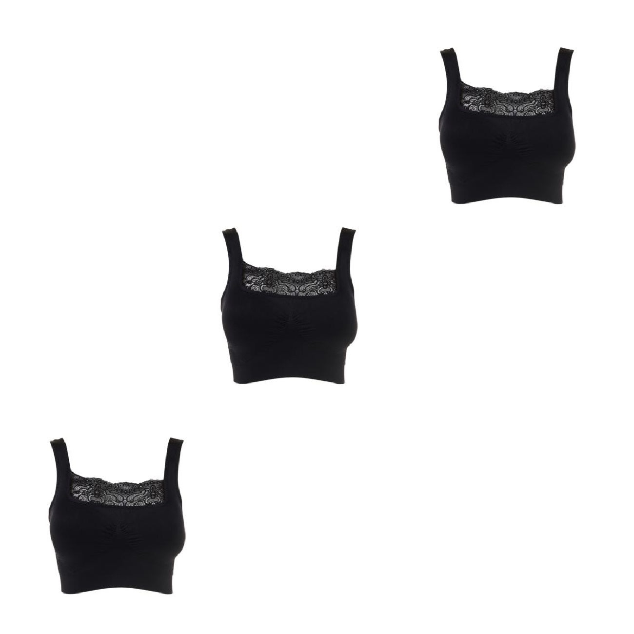 Rhonda Shear 3-pack Ahh Bra with Lace Inset and Removable Pads