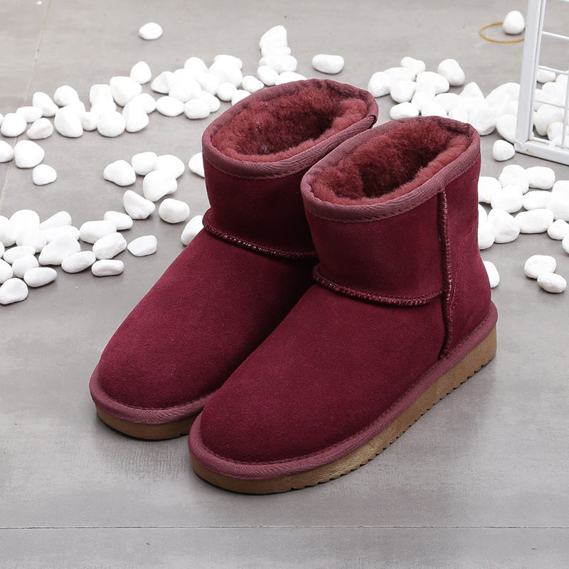 Snow Boots Women's Short Boots Flat Soled Plush Cotton Boots