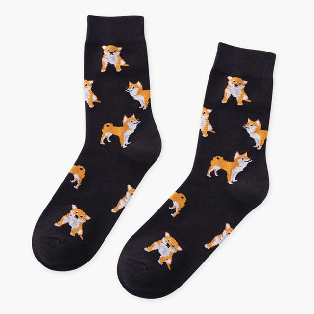 Dark Gray Animal Print Socks