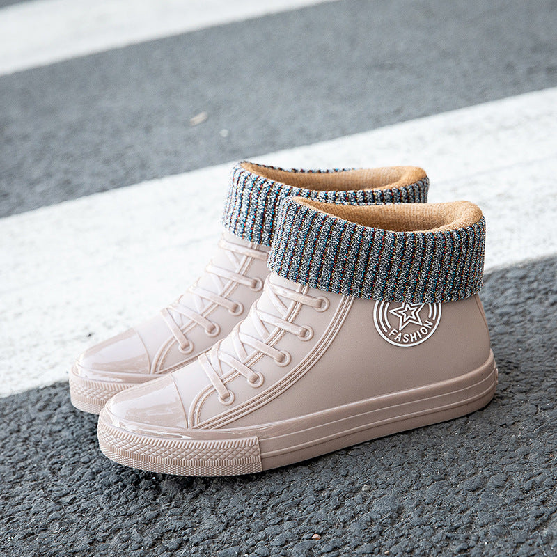 Spring And Autumn Fashion Women's Trend Outer Wear Short Working Rain Boots