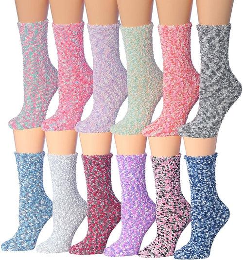 Tipi Toe Women's 12-Pairs Soft Fuzzy Anti-Skid Crew Socks - zoter Shop