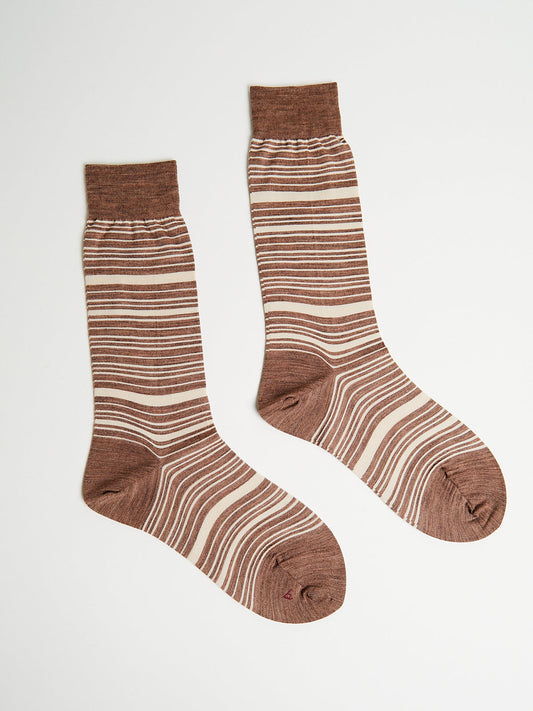 Stripe Socks in Brown