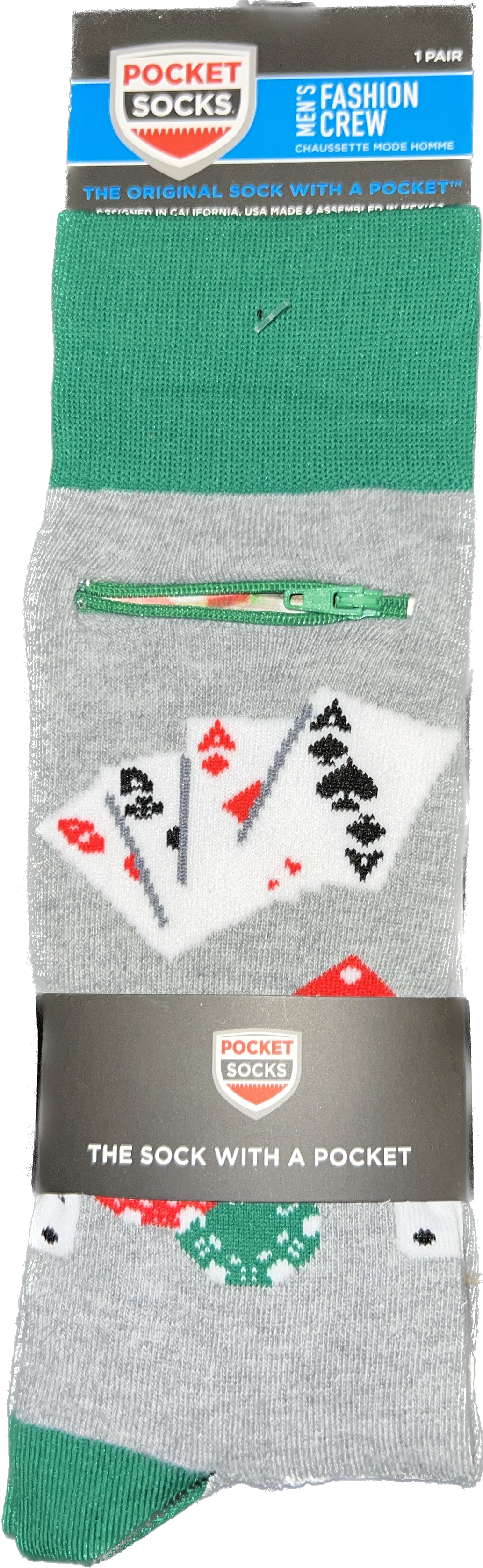 Pocket Socks Poker Cards with Zipper