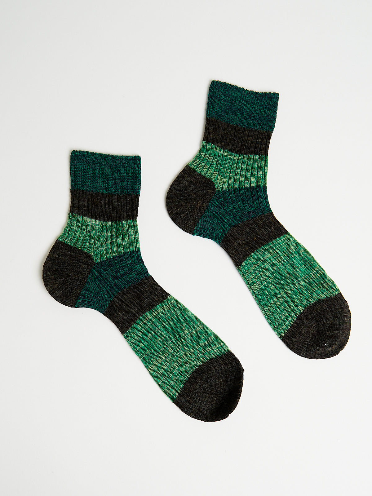 Striped Ankle Socks in Sotto/Bosco