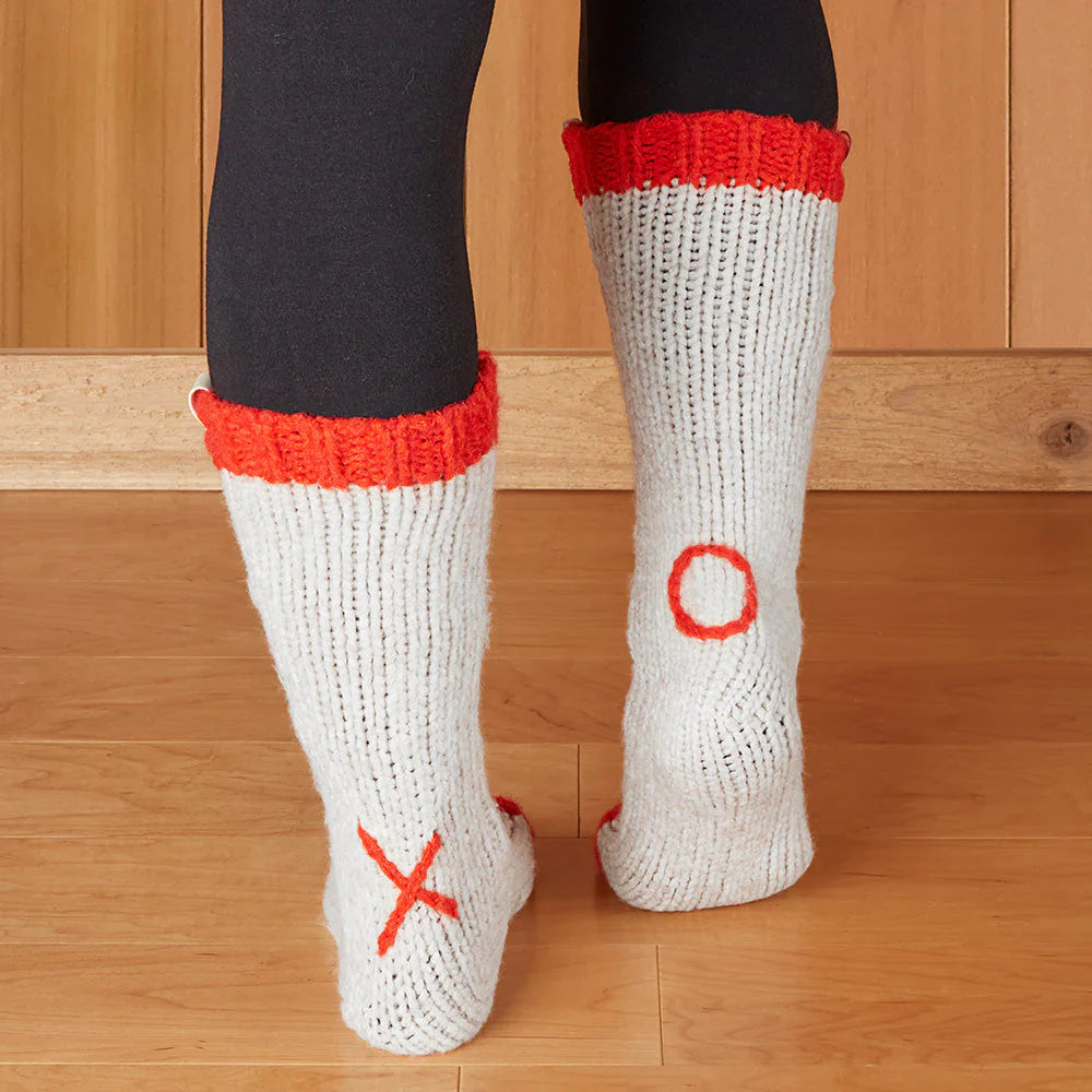 Sailor Love Knit XO Oatmeal Socks