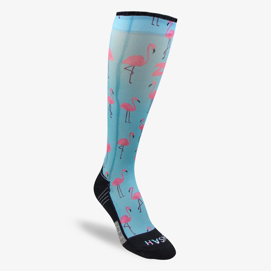 Pink Flamingos Compression Socks (Knee-High)