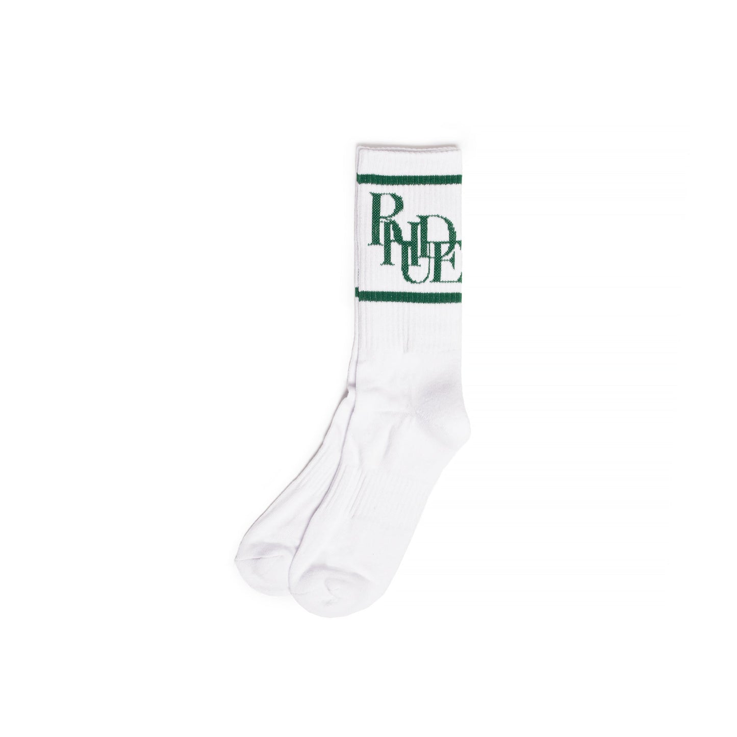 Rhude Mens Scramble Logo Sock 'White/Forest'