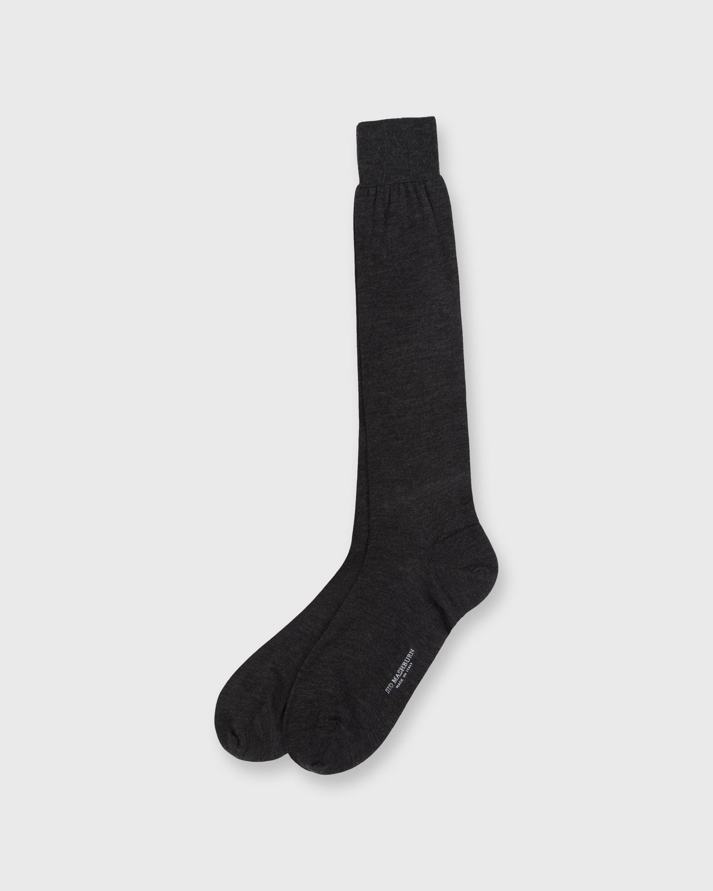 Over-The-Calf Dress Socks in Heather Charcoal Cashmere/Silk