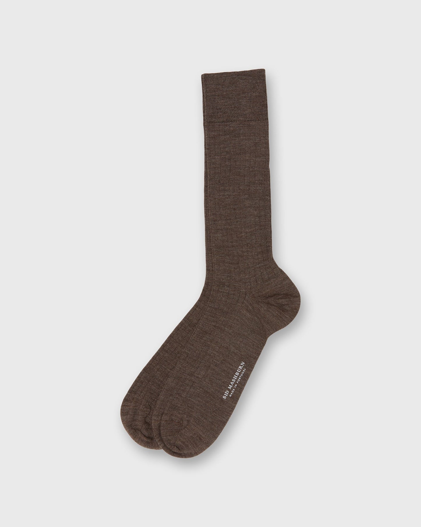 Trouser Dress Socks in Heather Brown Extra Fine Merino
