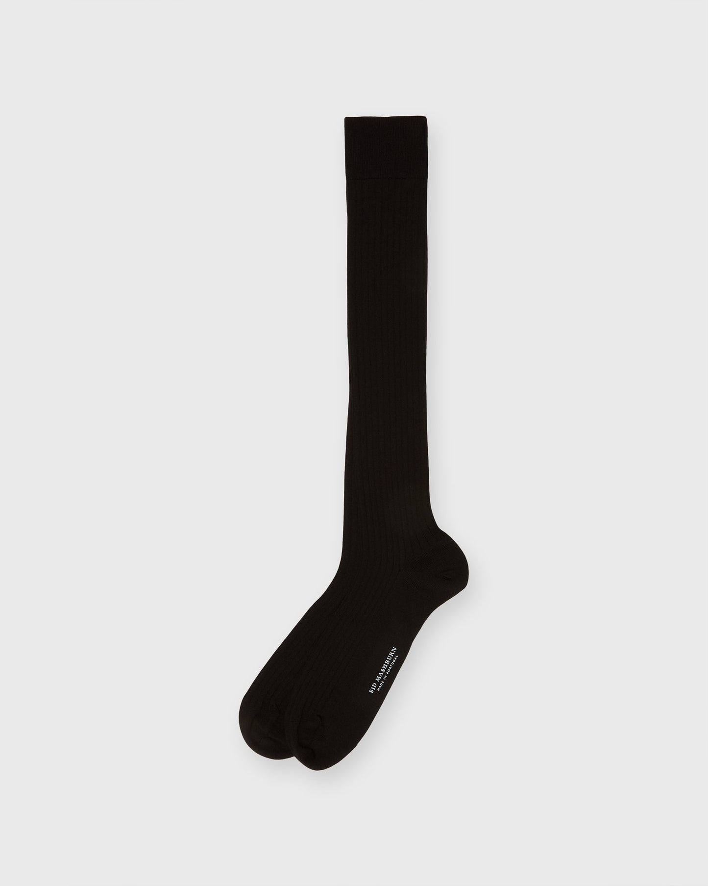 Over-The-Calf Dress Socks in Black Extra Fine Merino