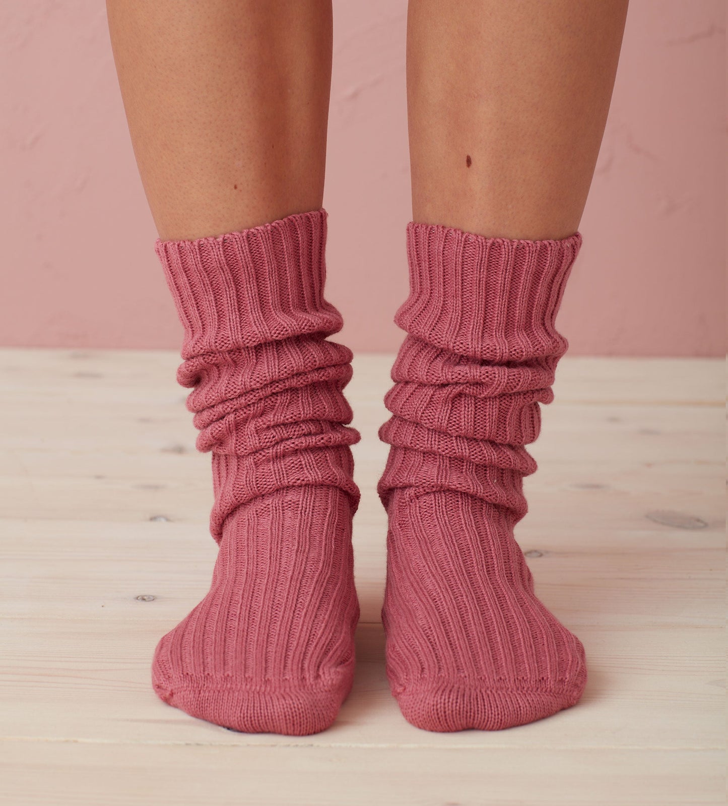 Sorbet Pink Maisie Organic Cotton Cashmere Socks