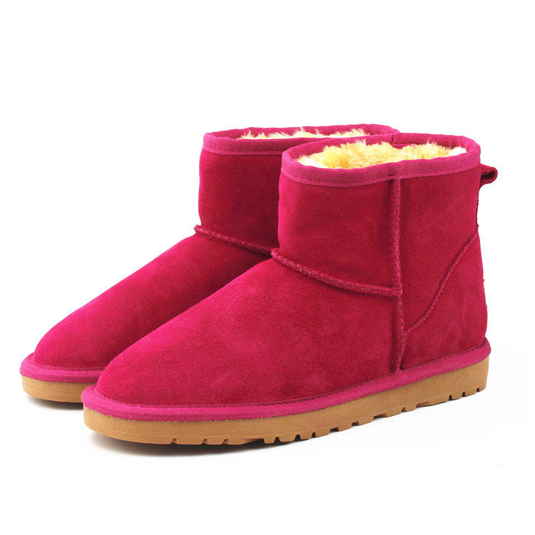 Snow Boots Women's Short Boots Flat Soled Plush Cotton Boots