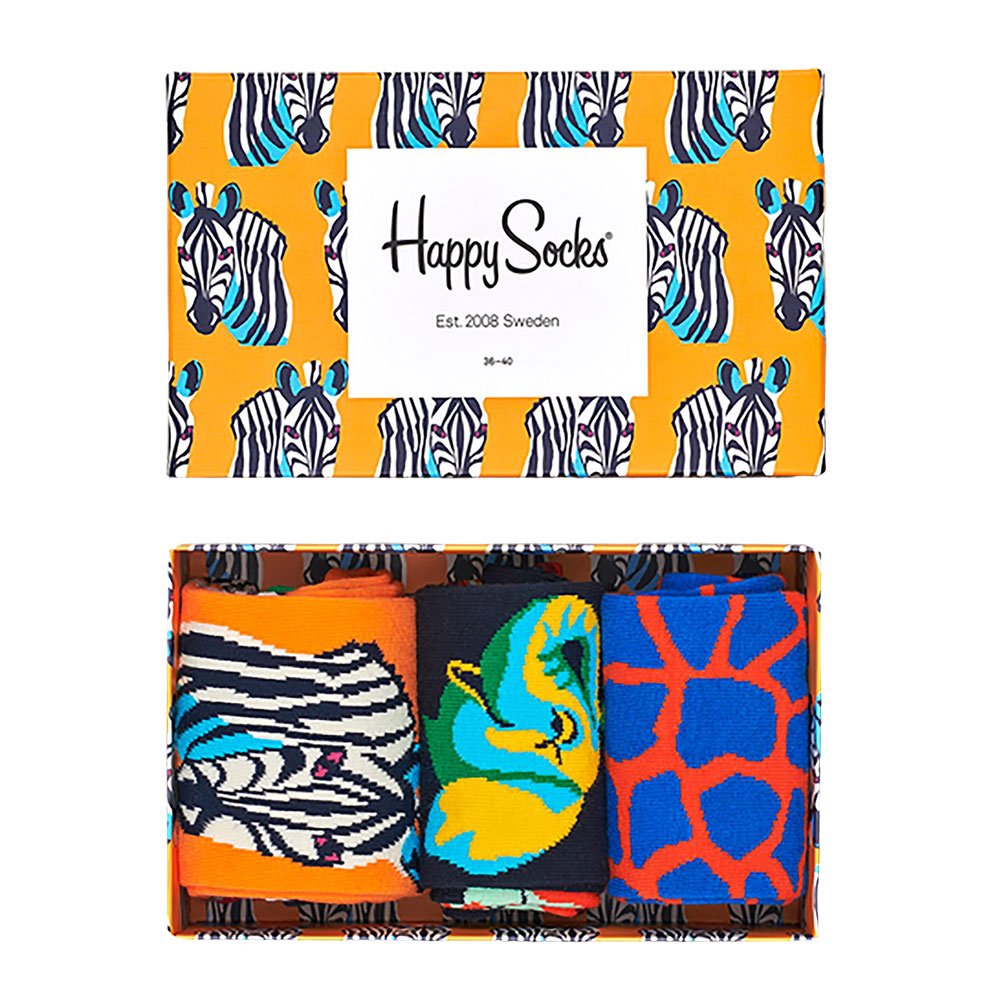 Safari Animals Socks Gift Box Set - 3-Pack