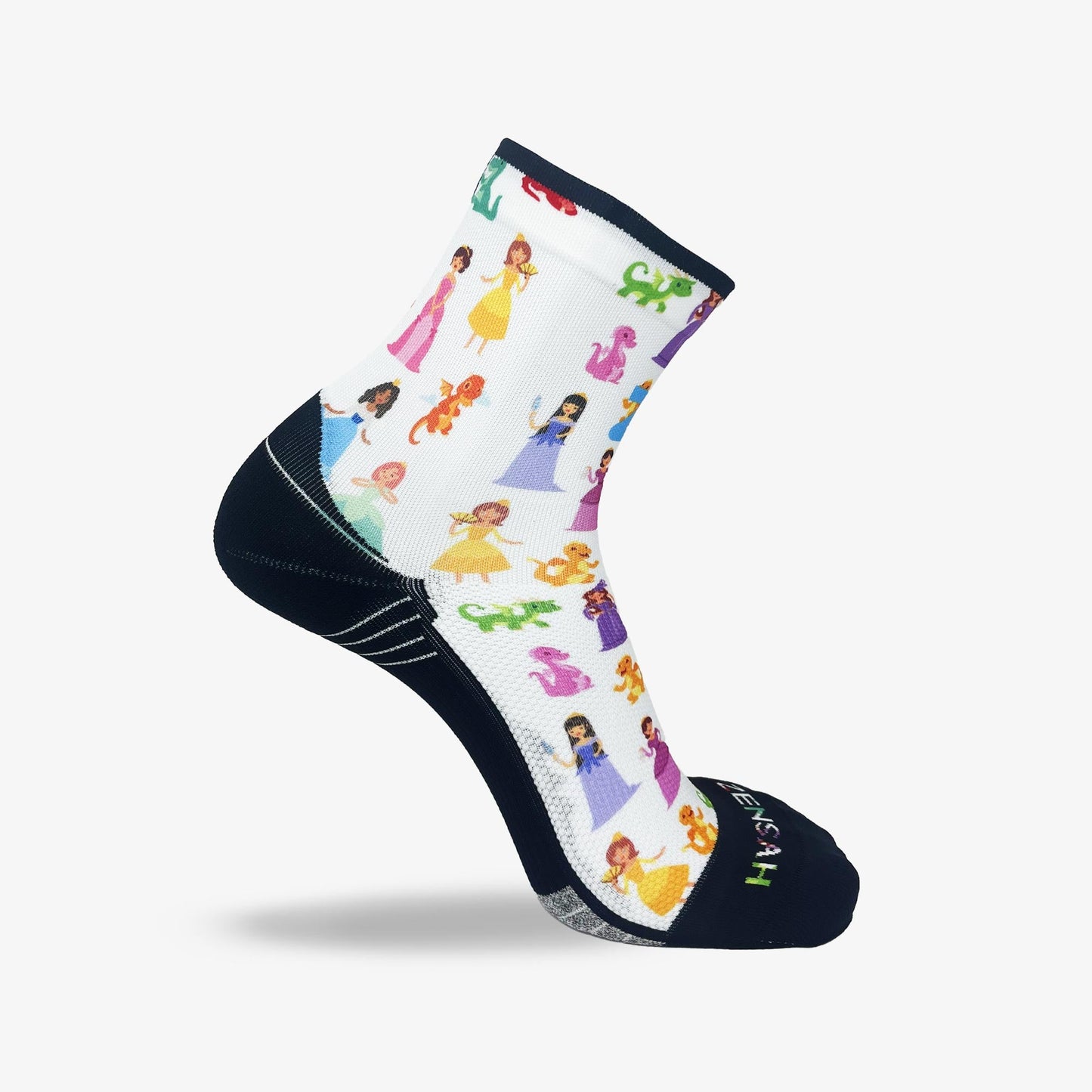 Princesses and Dragons Running Socks (Mini-Crew)