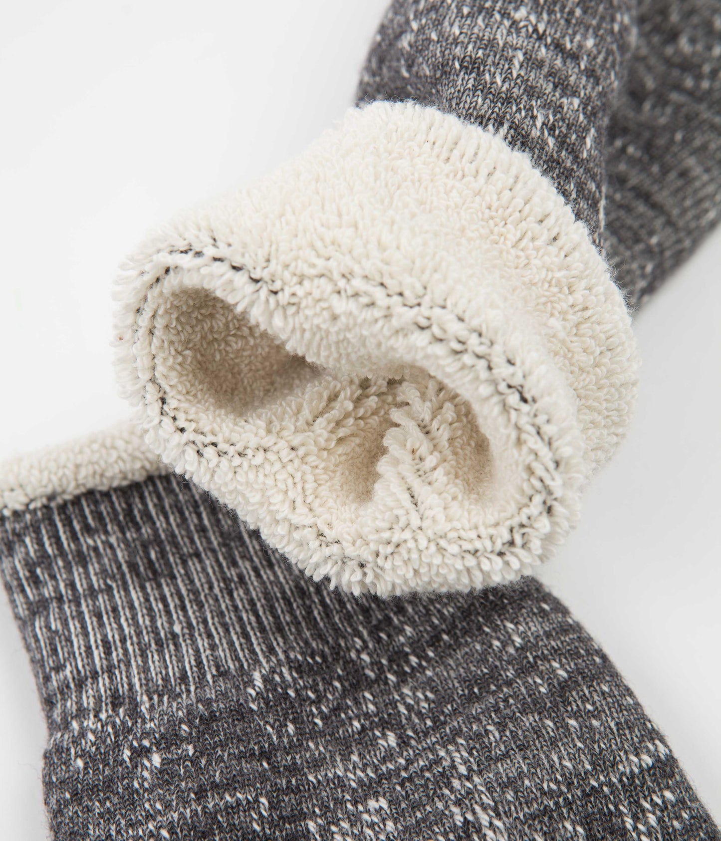 RoToTo Double Face Crew Socks - Charcoal