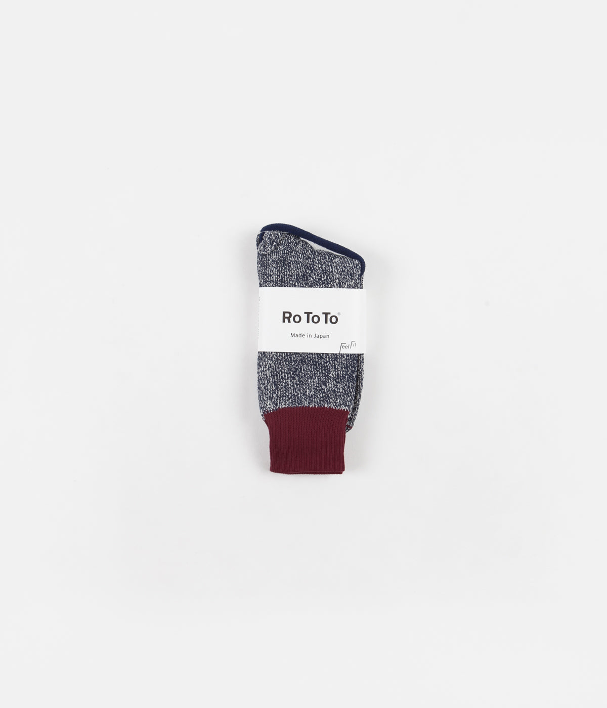 RoToTo Double Face Silk Blend Socks - Burgundy / Mid Navy