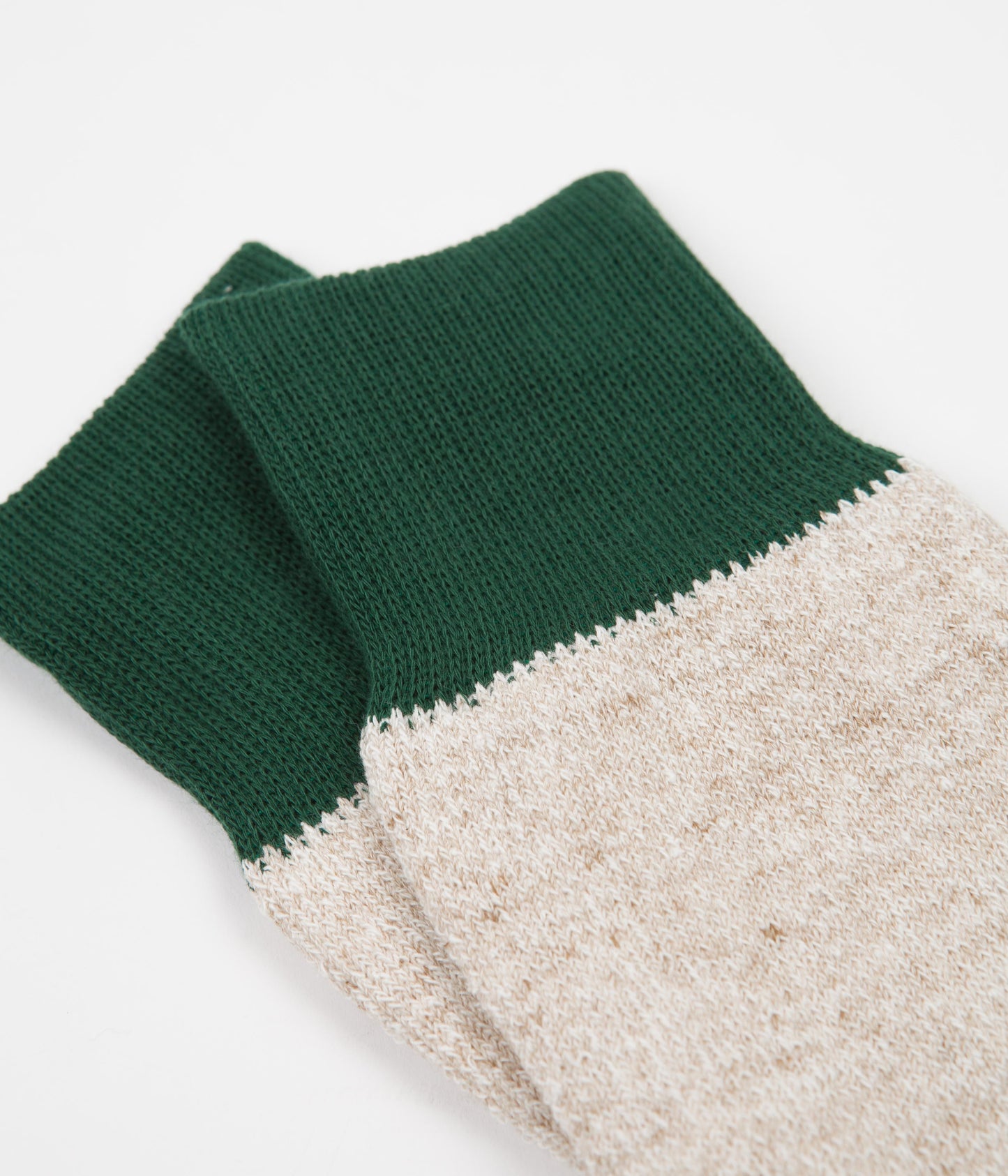 RoToTo Double Face Socks - Green / Beige