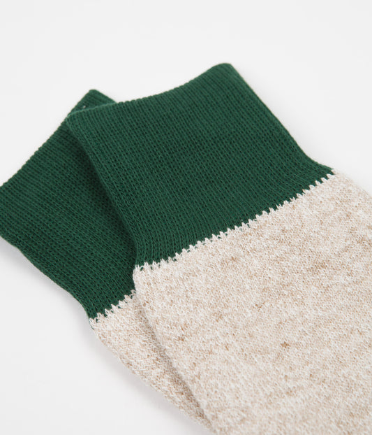 RoToTo Double Face Socks - Green / Beige