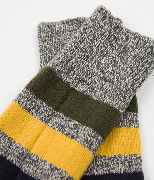RoToTo Park Stripe Crew Socks - Dark Grey