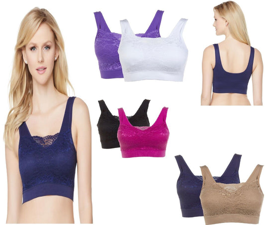 Rhonda Shear 2 Pack Lace Overlay Bra