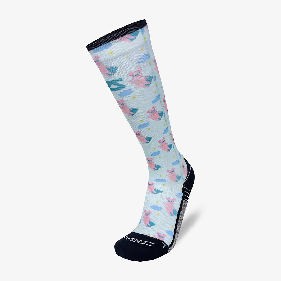 Superhero Pigs Compression Socks (Knee-High)