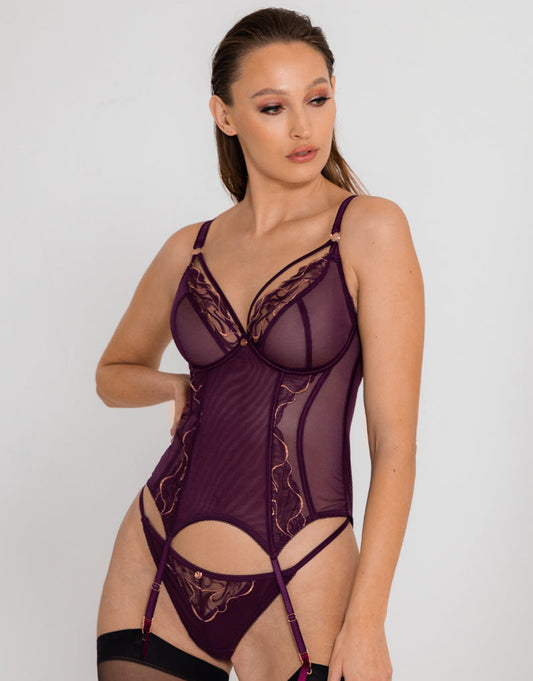 Scantilly Fascinate Plunge Basque Plum