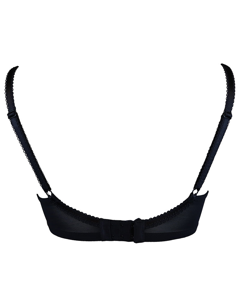 Pour Moi Imogen Rose Embroidered Full Cup Bra Black/Platinum