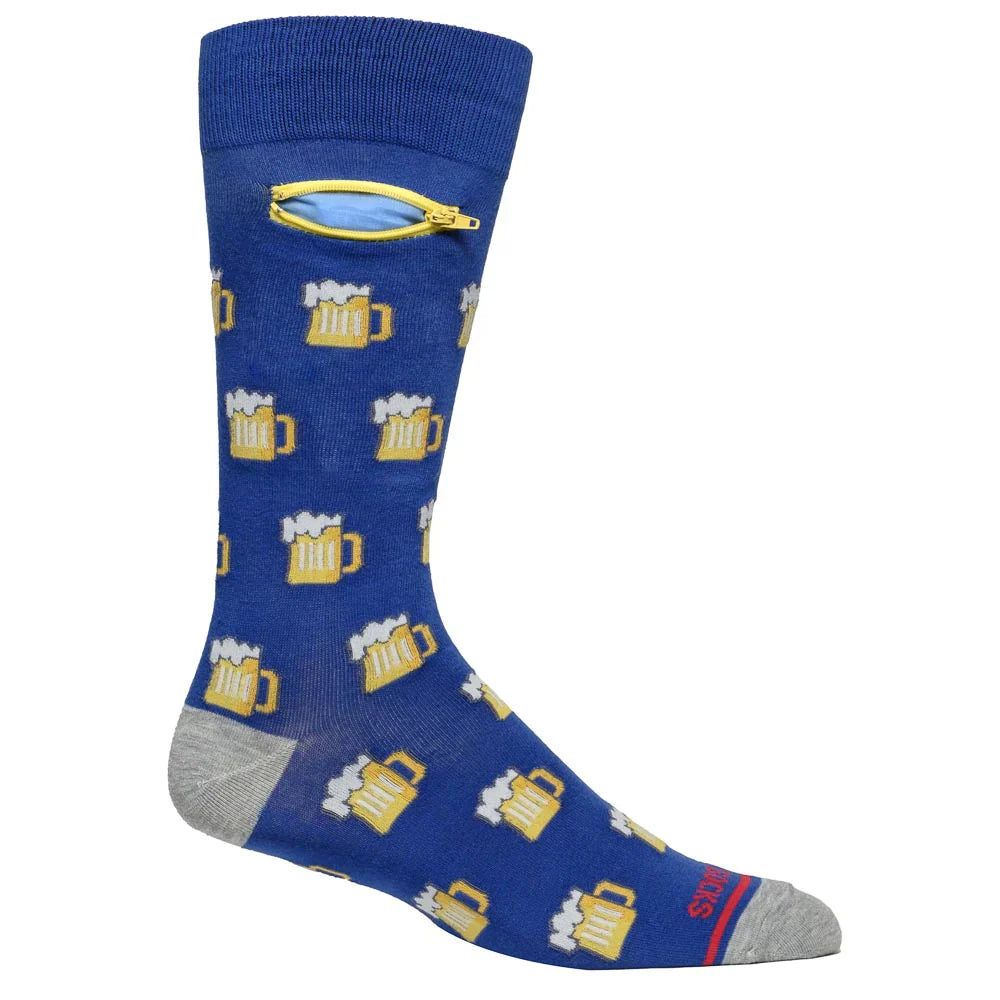 Pocket Socks Beer Me Sock with Zipper