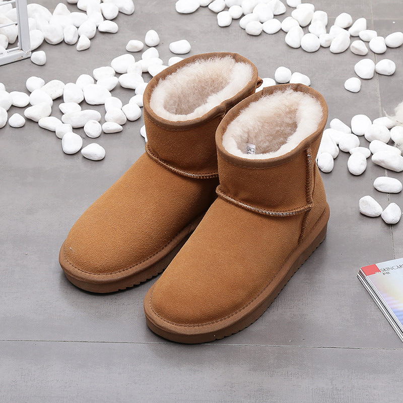 Snow Boots Women's Short Boots Flat Soled Plush Cotton Boots