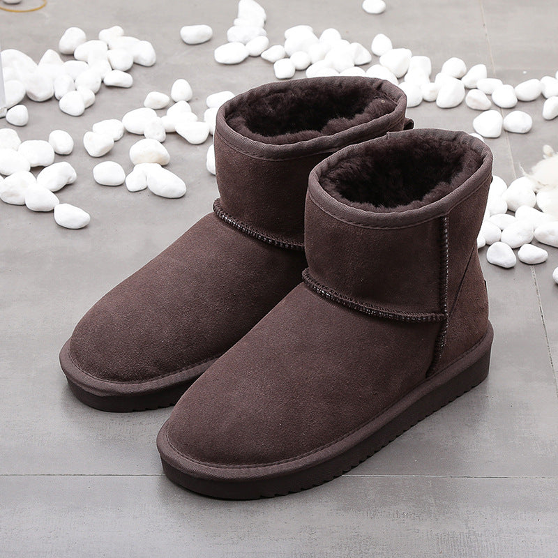 Snow Boots Women's Short Boots Flat Soled Plush Cotton Boots