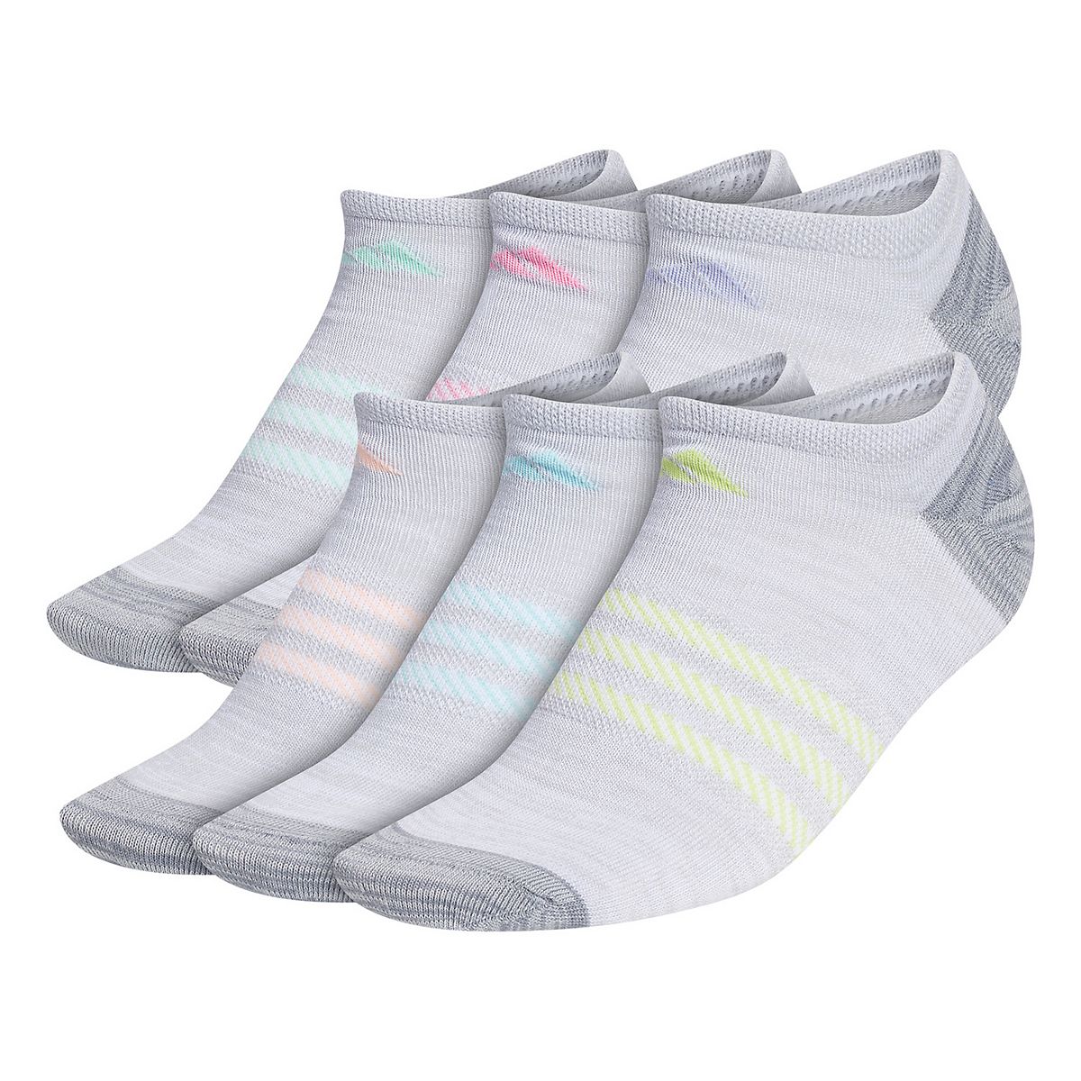 Women's adidas Superlite Badge Of Sport Stripe No-Show Sock 6-Pack