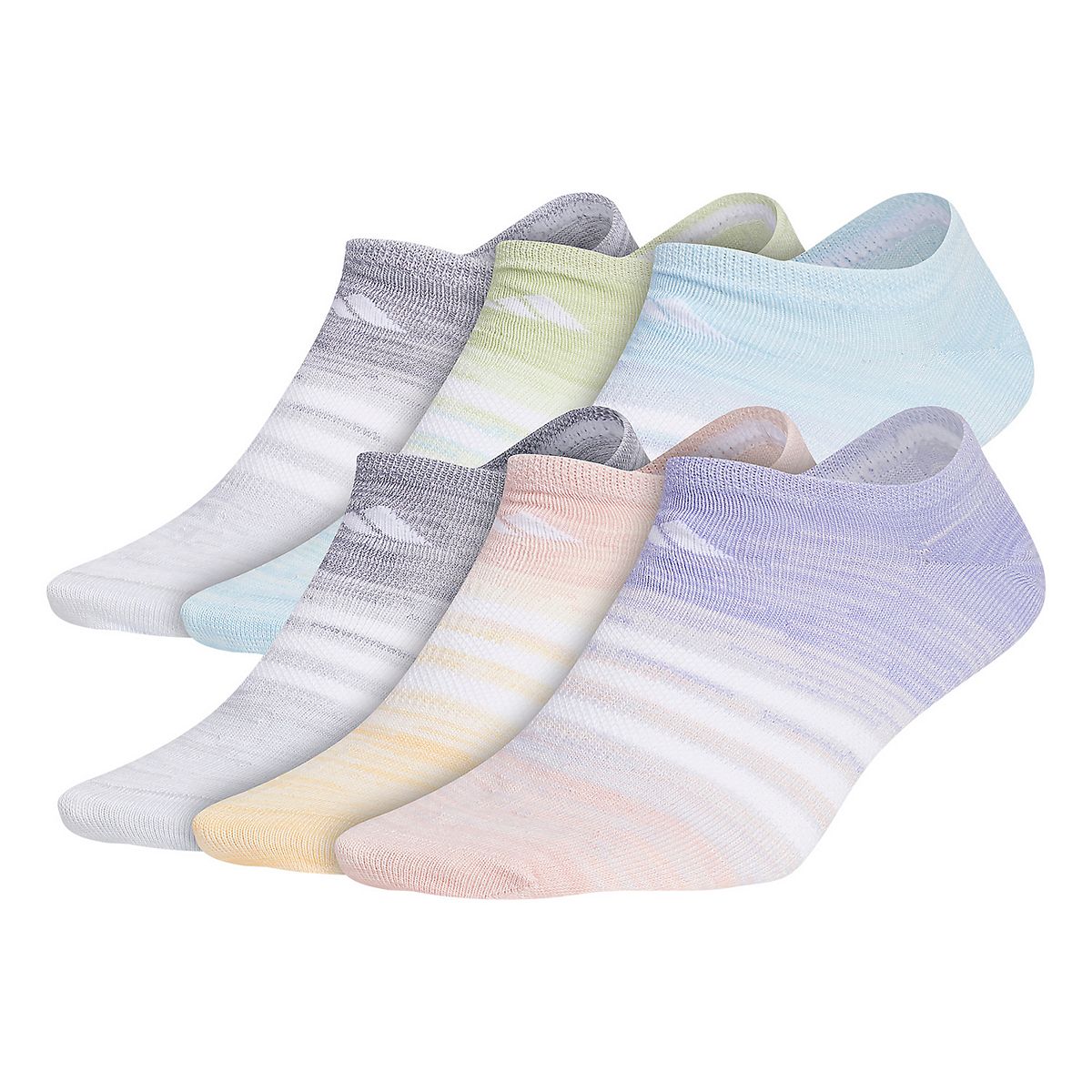 Women's adidas Superlite Badge Of Sport Stripe No-Show Sock 6-Pack