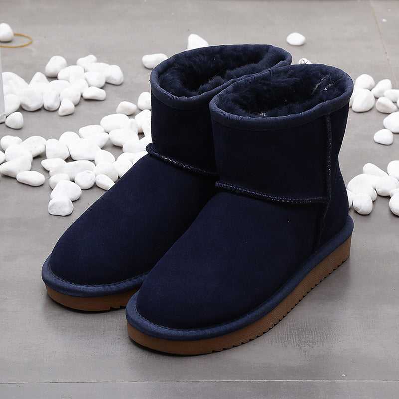 Snow Boots Women's Short Boots Flat Soled Plush Cotton Boots