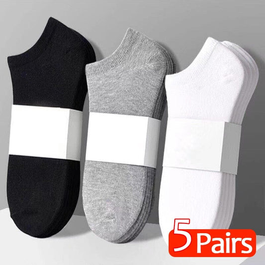 5 Pairs/lot Men's Socks Breathable Short Boat Socks