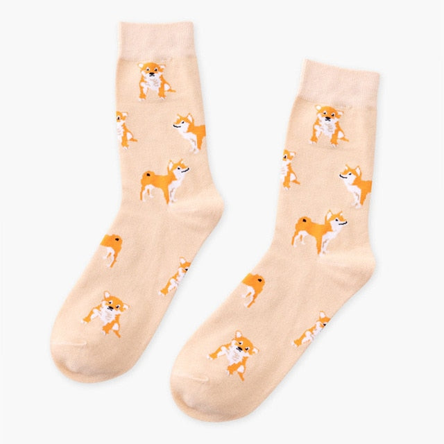 Beige Animal Pattern Socks