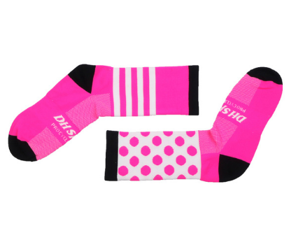 Nylon Cycling Socks Black and Rose