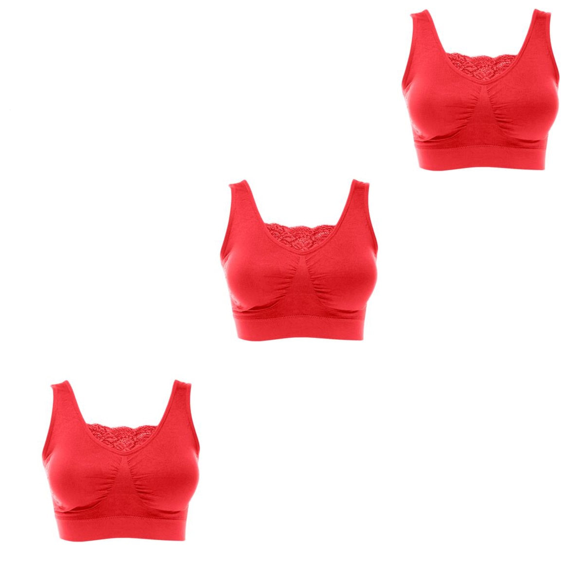 Rhonda Shear "Ahh" Bra 3-pack with Lace Inset