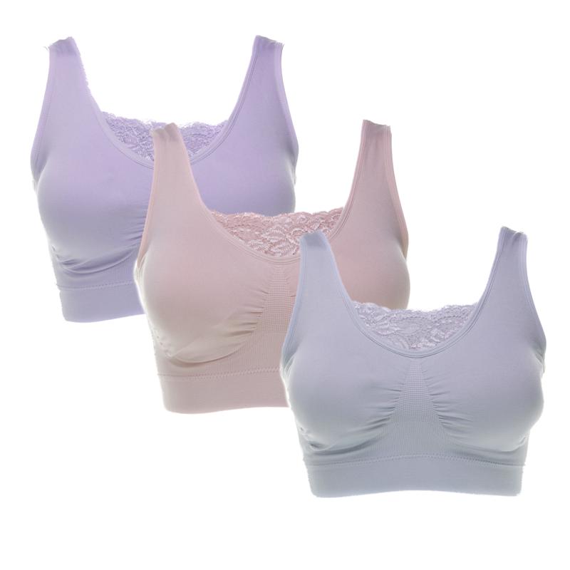 Rhonda Shear "Ahh" Bra 3-pack with Lace Inset