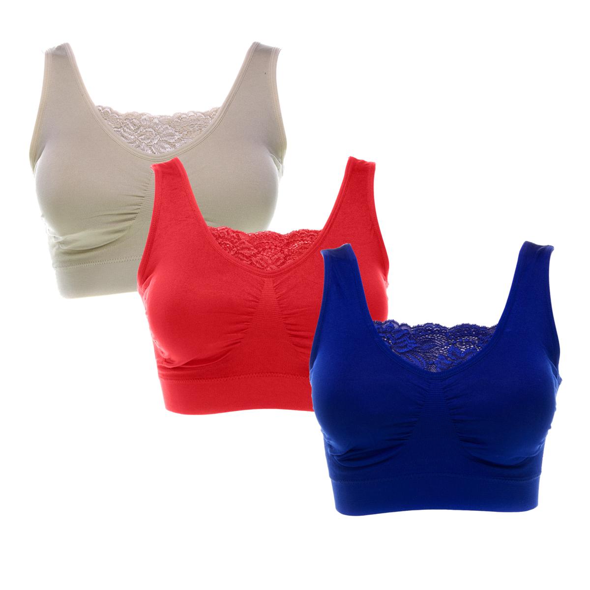 Rhonda Shear "Ahh" Bra 3-pack with Lace Inset