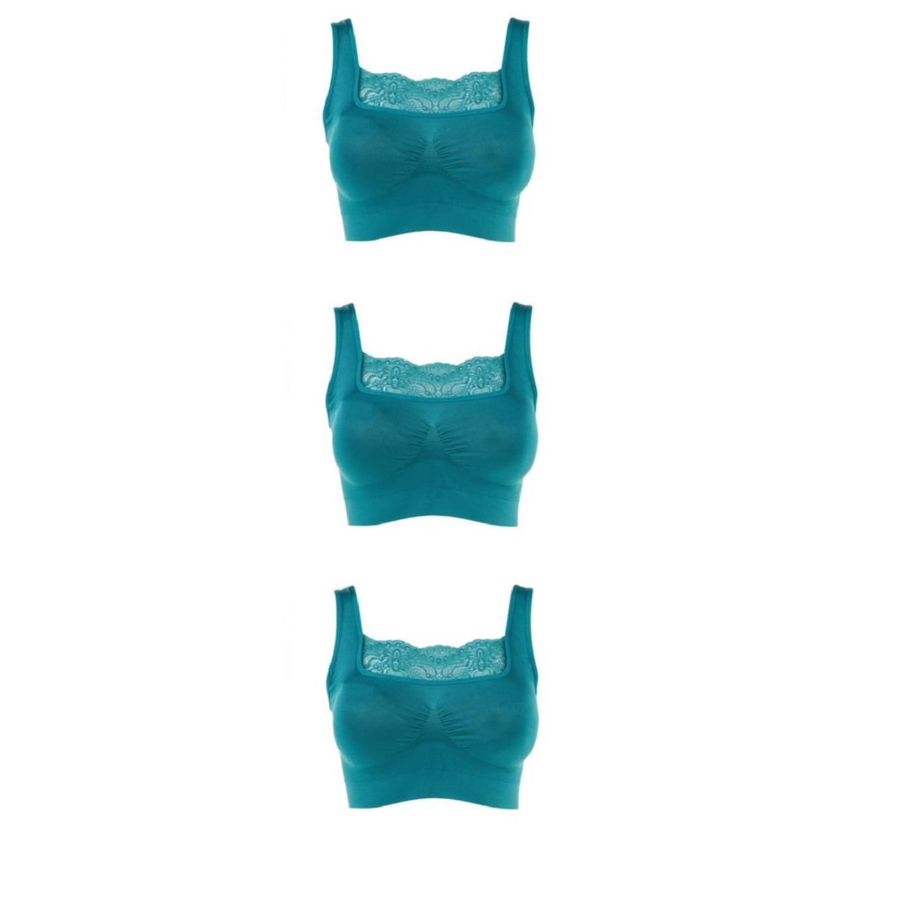 Rhonda Shear 3-pack Ahh Bra with Lace Inset and Removable Pads