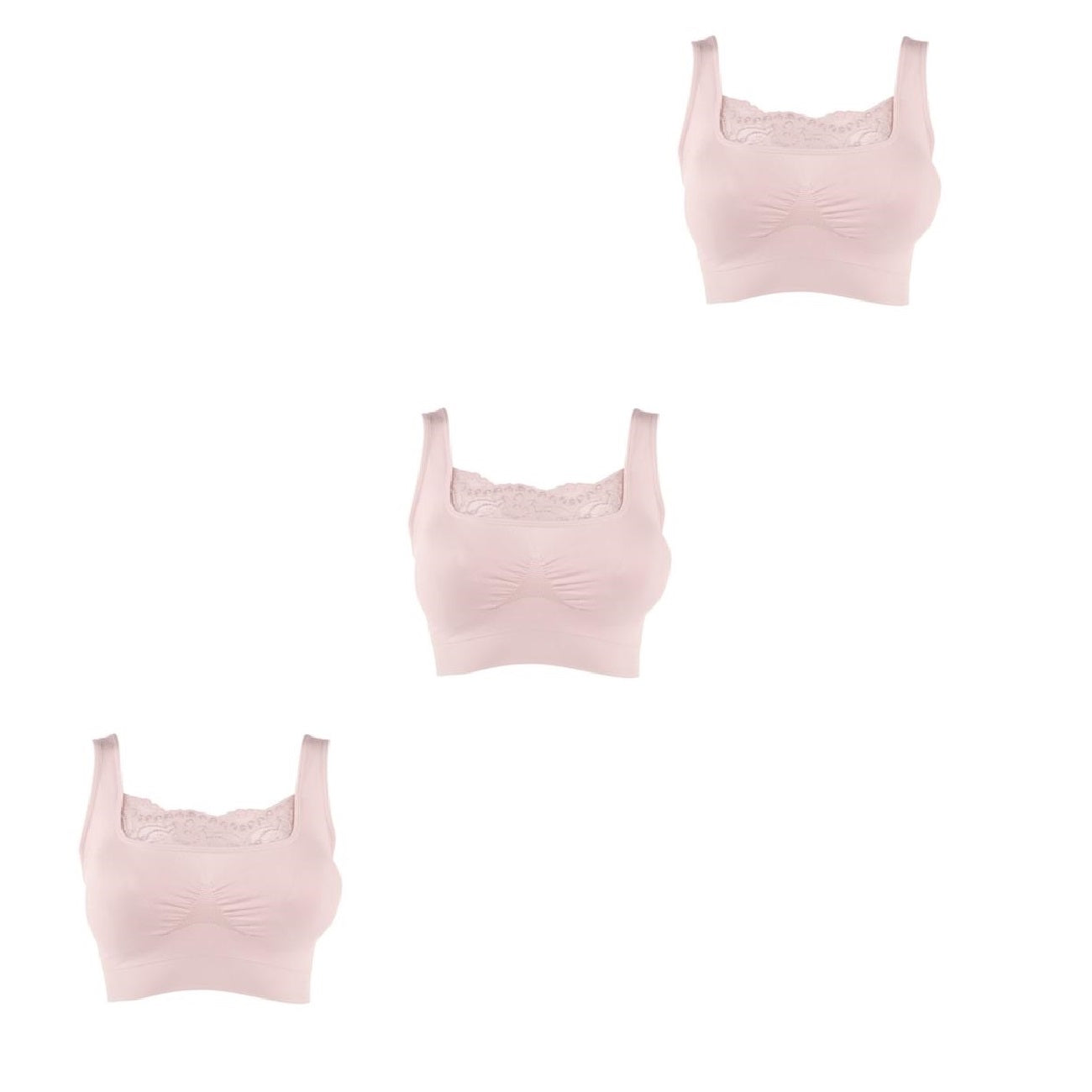 Rhonda Shear 3-pack Ahh Bra with Lace Inset and Removable Pads