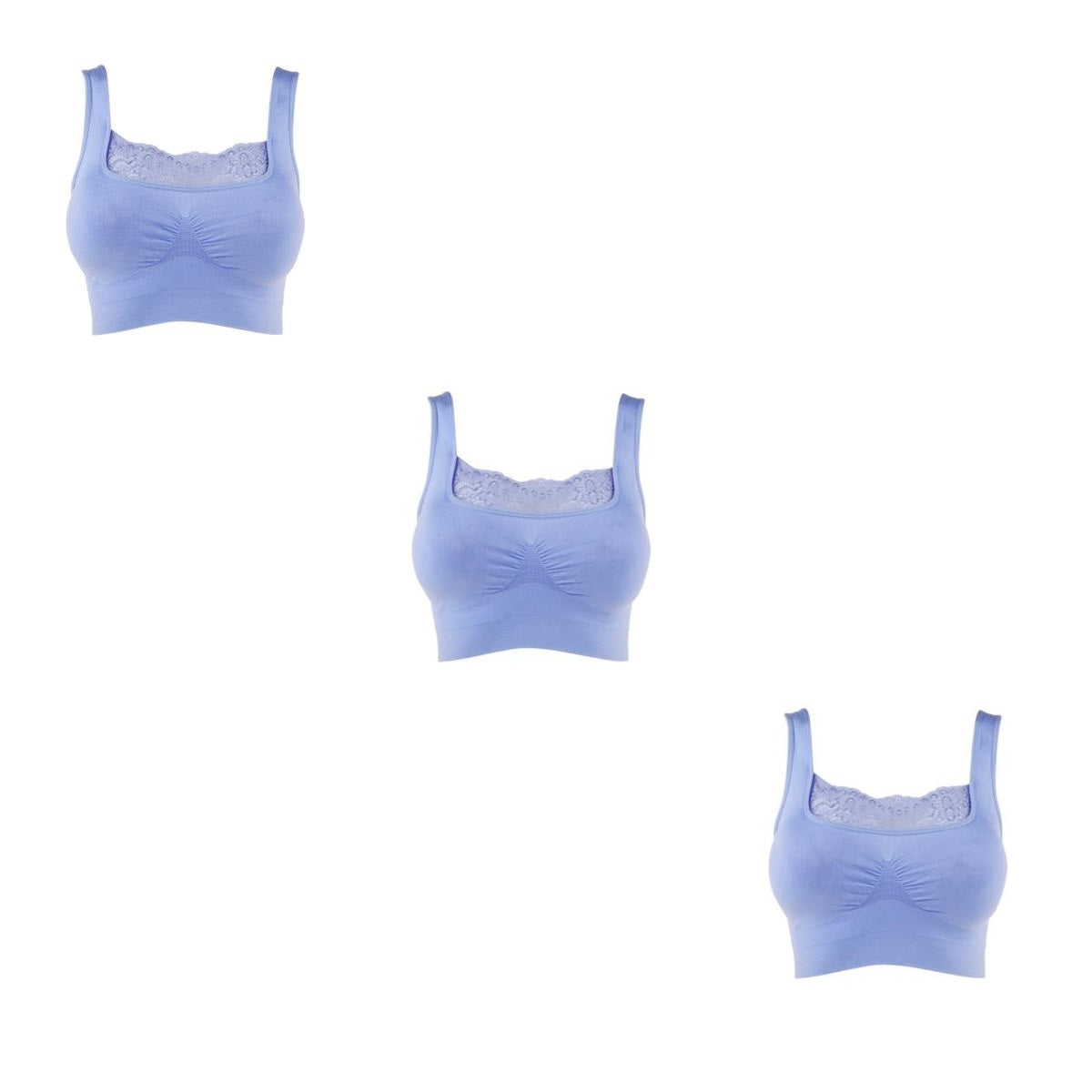 Rhonda Shear 3-pack Ahh Bra with Lace Inset and Removable Pads