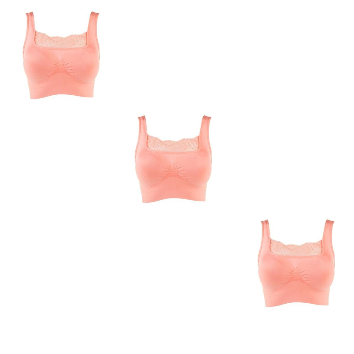 Rhonda Shear 3-pack Ahh Bra with Lace Inset and Removable Pads
