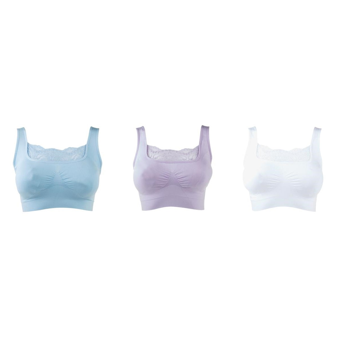 Rhonda Shear 3-pack Ahh Bra with Lace Inset and Removable Pads
