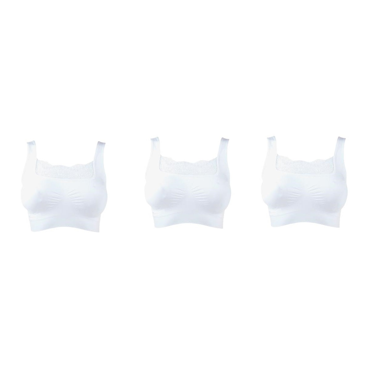 Rhonda Shear 3-pack Ahh Bra with Lace Inset and Removable Pads